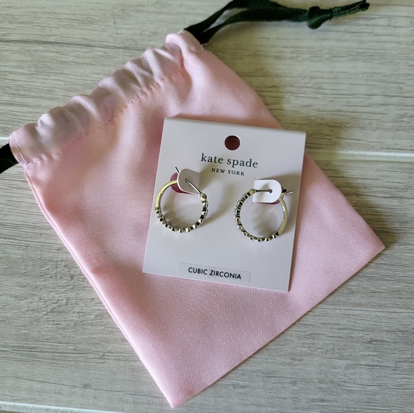 Kate Spade Full Circle Silver Clear Cubic Zirconia Earrings - Picture 2 of 6